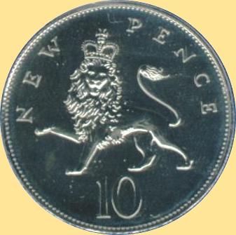 10 Pence 1972 (Rückseite)