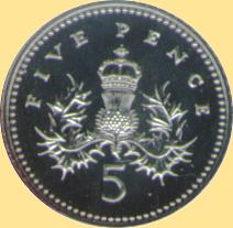 5 Pence 1982-1984 (Rückseite)